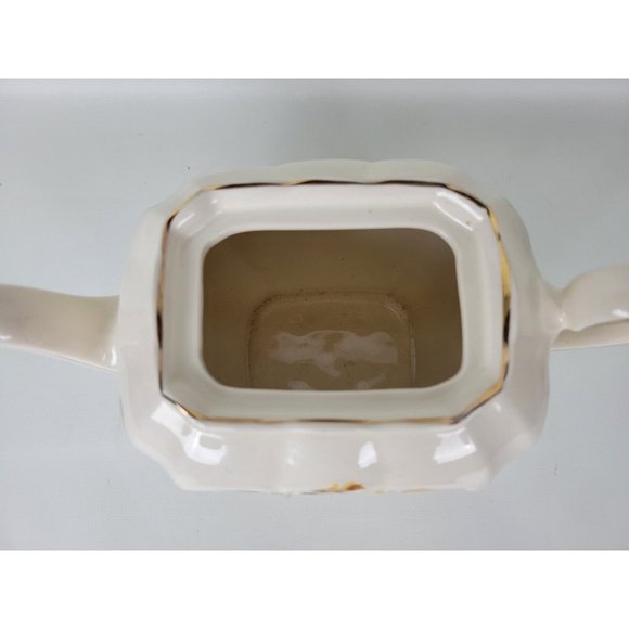 Vintage‎ Sadler England Cube Teapot Yellow Roses w. Gold Trim - Picture 13 of 15